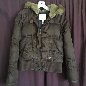 American Eagle Fur Hood Jacket WOMENS